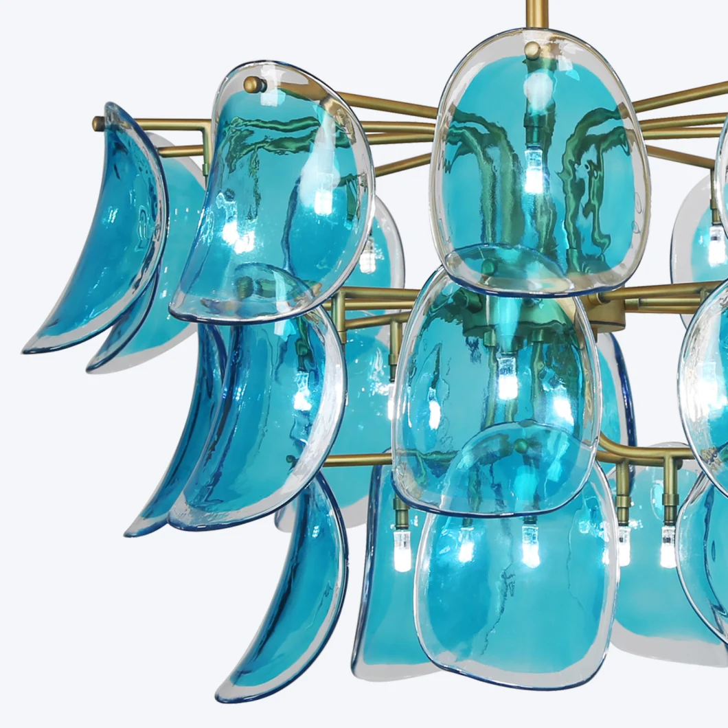 Living Room Modern Crystal Blue Ceiling Luxury Chandeliers Pendant Light