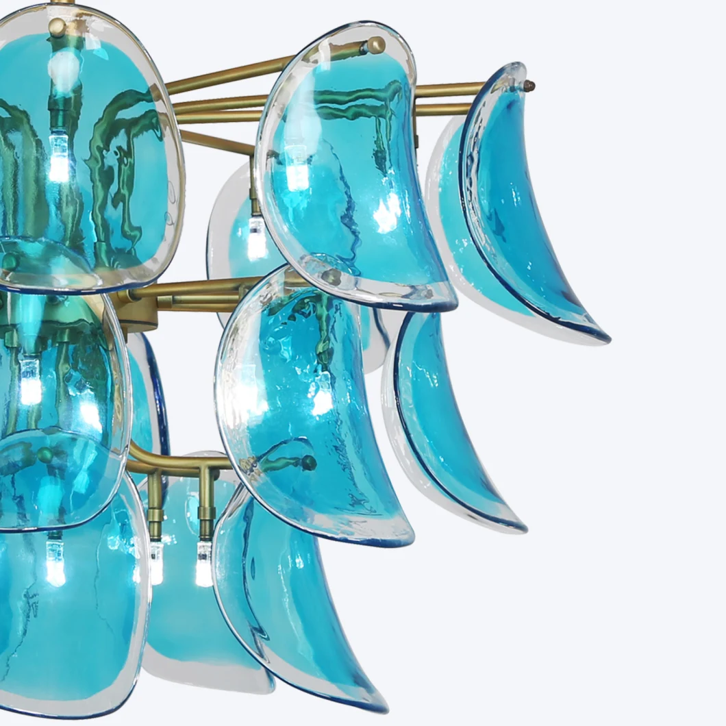 Living Room Modern Crystal Blue Ceiling Luxury Chandeliers Pendant Light