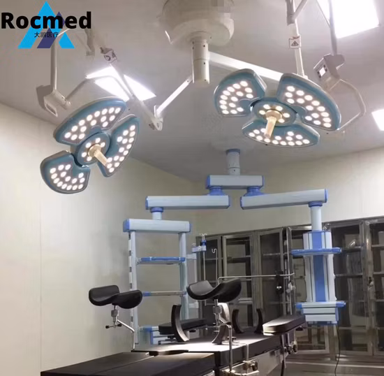 Medical Light Hospital and Clinic Ceiling Type LED Surgical Light with Two Lamp Heads