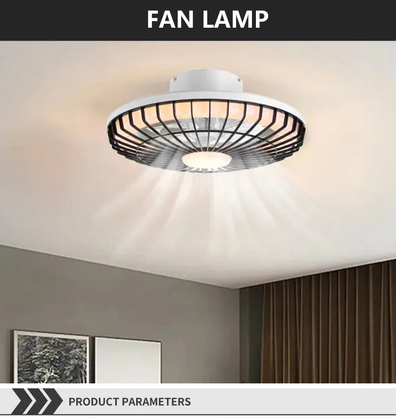 3 Colors Dimmable Decorative Flush Mount Chandelier Fan Lamp Remote Control Modern DC LED Ceiling Fans with Light