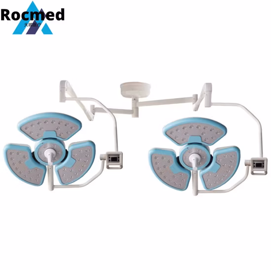 Medical Light Hospital and Clinic Ceiling Type LED Surgical Light with Two Lamp Heads