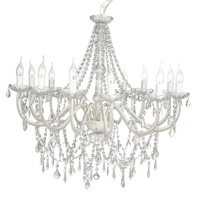 Hot Sale Candle Acrylic Lighting Crystal Chandelier 12 Arms