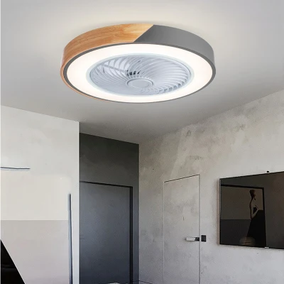 Moderne minimalistische Ventilatorleuchte, unsichtbare LED-Deckenleuchte, schmiedeeiserne Macarons-Deckenventilatorleuchte (WH-VLL-25)